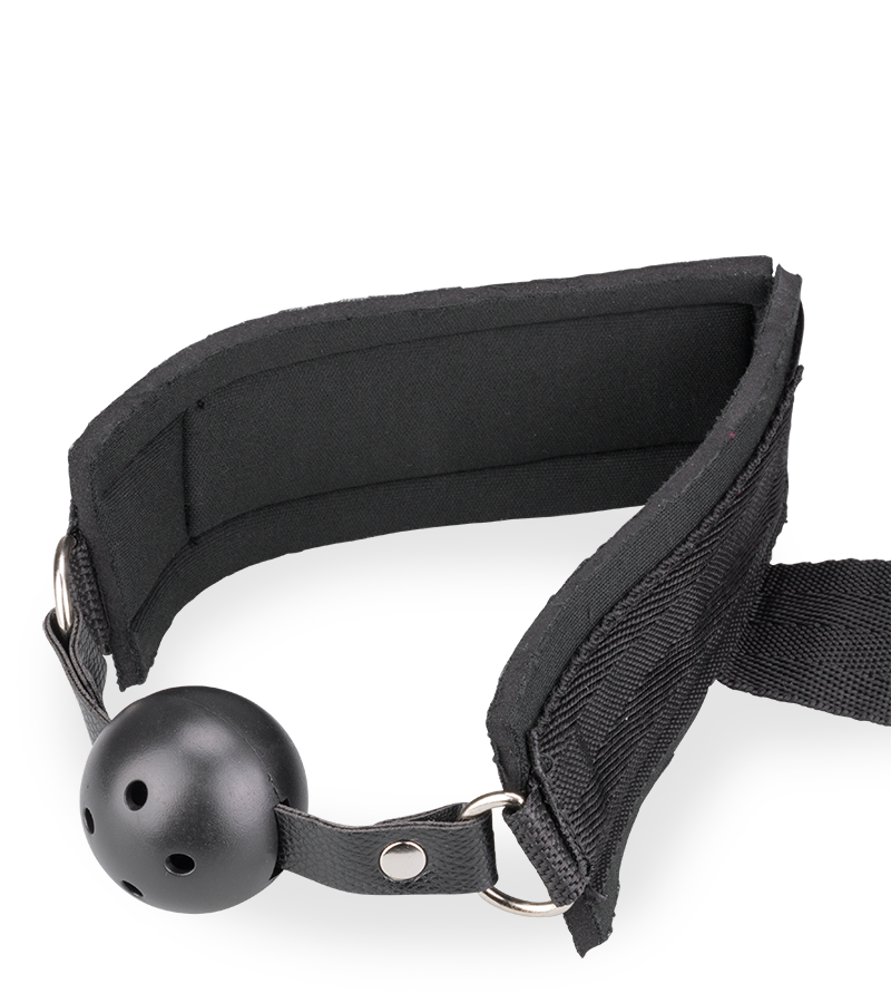 Ball gag with wrist cuff
