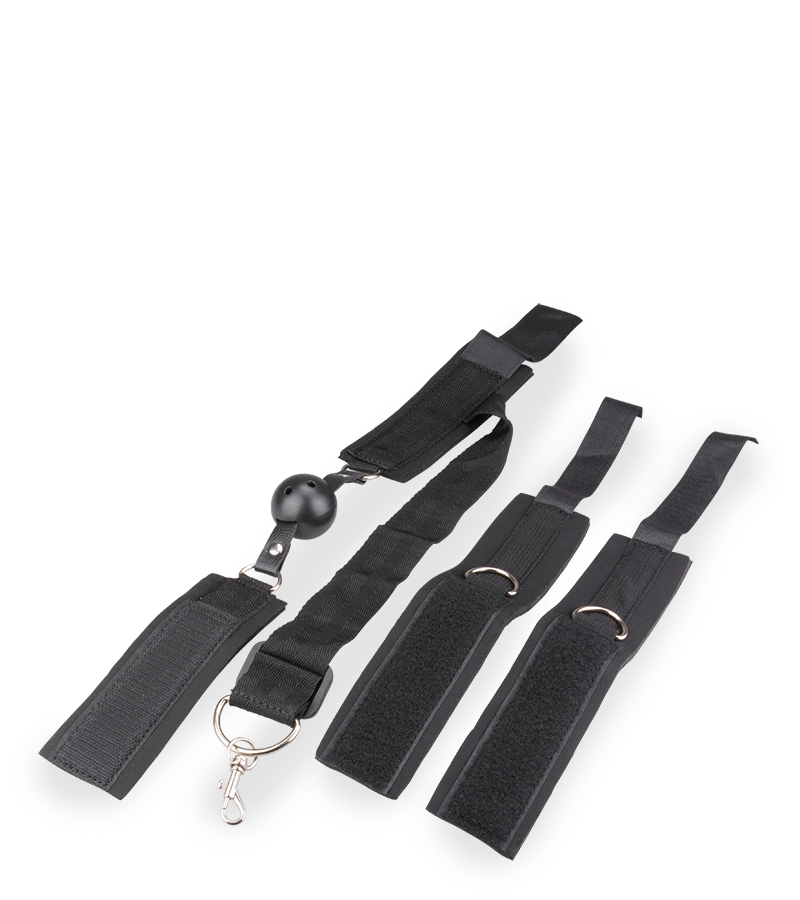 Ball gag with wrist cuff