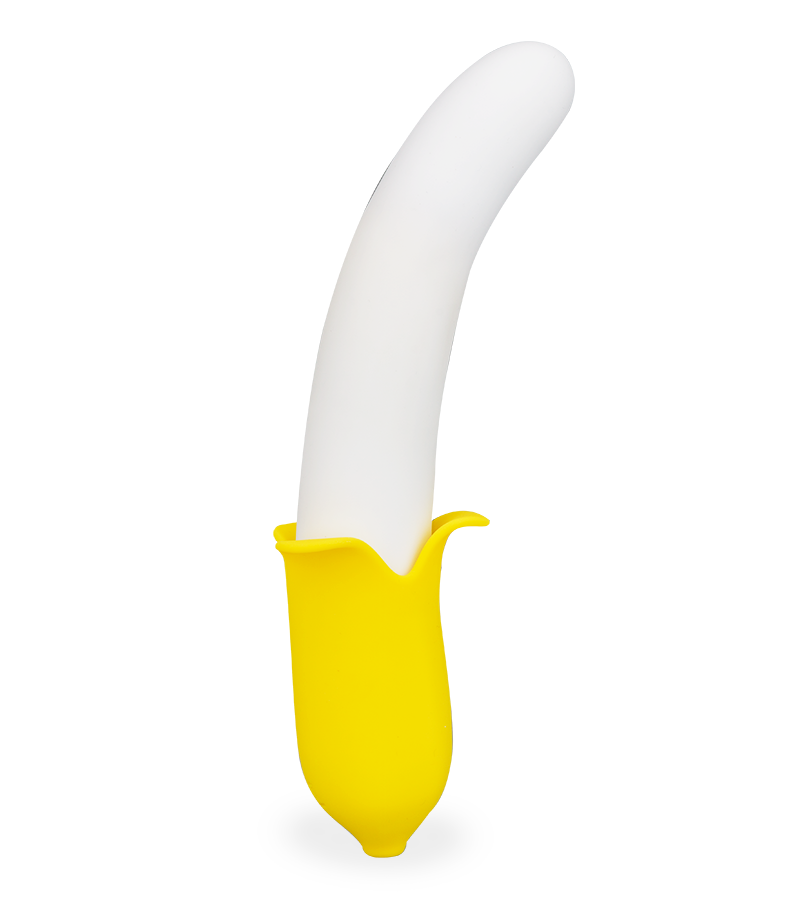 Banana silicone thrusting vibrator