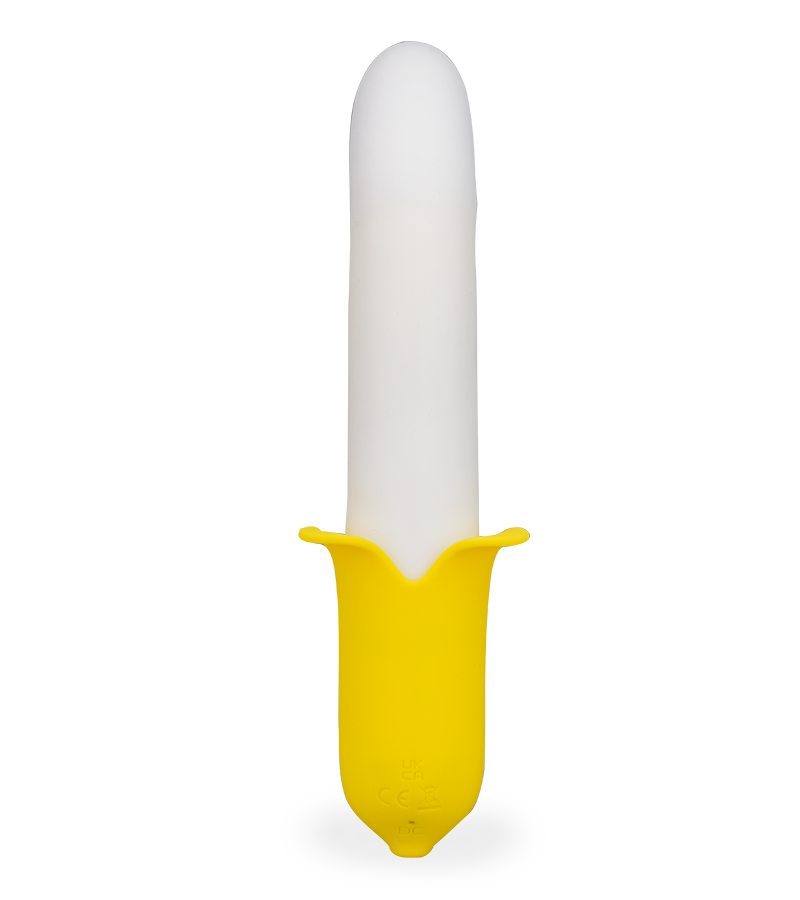 Banana silicone thrusting vibrator