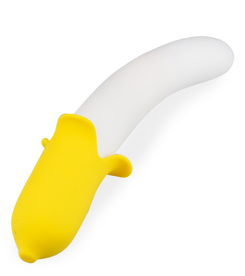 Banana silicone thrusting vibrator