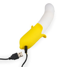 Load image into Gallery viewer, Banana silicone thrusting vibrator