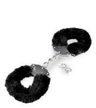 Load image into Gallery viewer, BDSM fur and metal handcuffs
