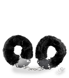 BDSM fur and metal handcuffs