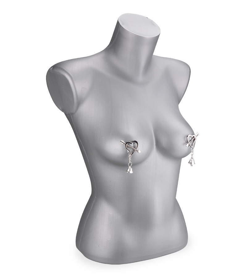 BDSM hearts and bells nipple clamps