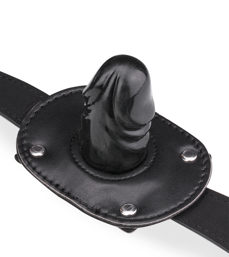 BDSM hood with mask and 2.25-inch ball gag