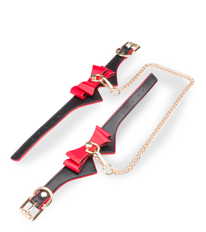 Be Mine bow tie ankle cuffs