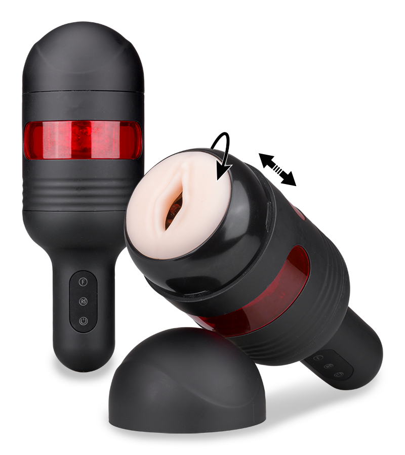 Bell rotating and thrusting masturbator