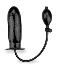 Load image into Gallery viewer, Black inflatable dildo with manual pump