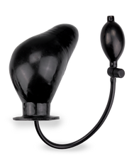 Load image into Gallery viewer, Black inflatable dildo with manual pump