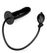 Load image into Gallery viewer, Black inflatable dildo with manual pump