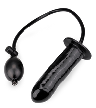 Load image into Gallery viewer, Black inflatable dildo with manual pump