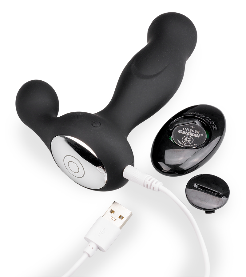 Black remote-controlled prostate stimulator