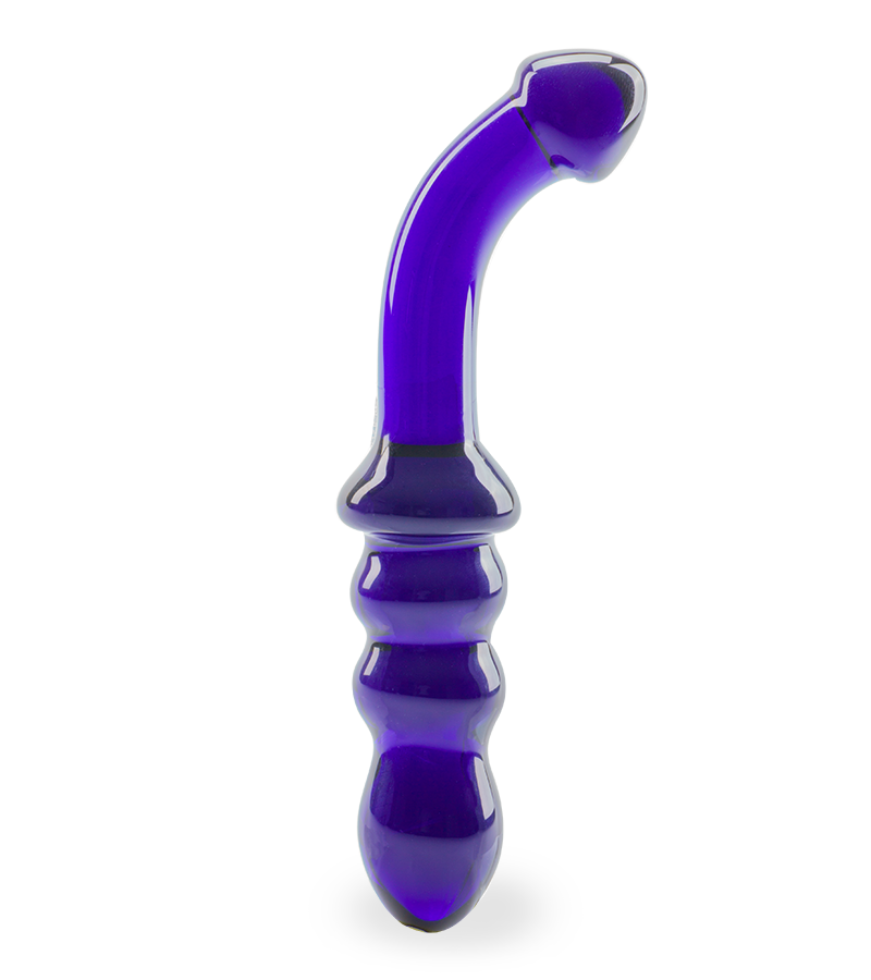 Blueberry glass dildo