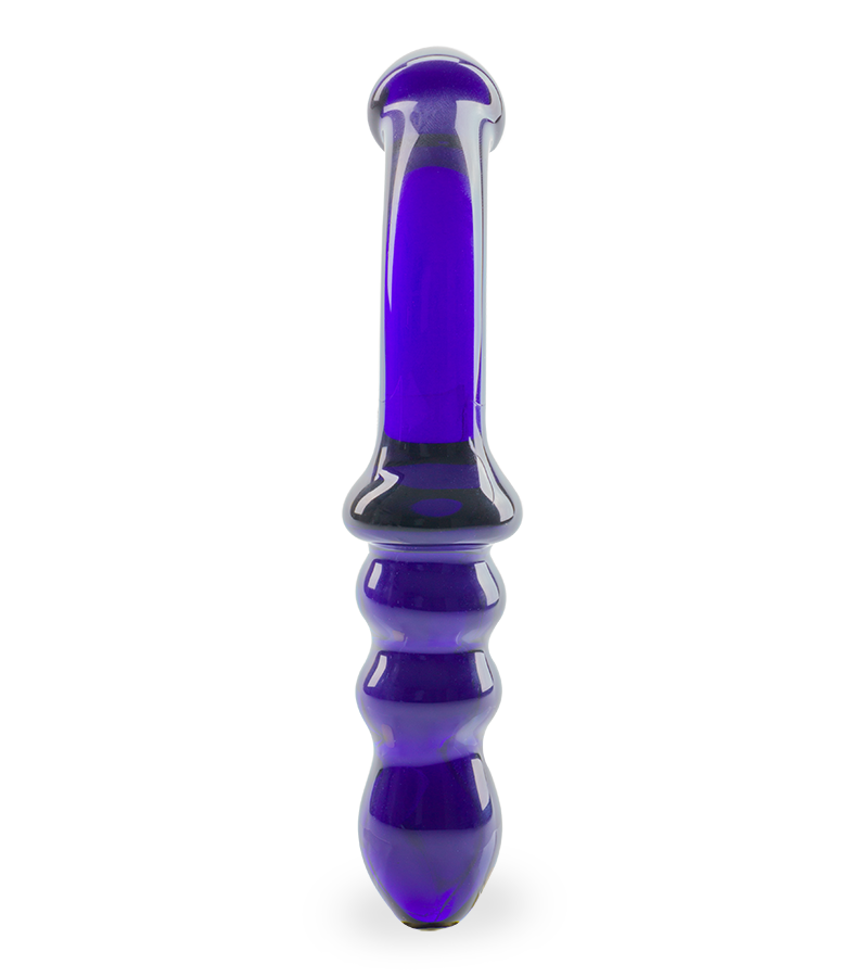 Blueberry glass dildo