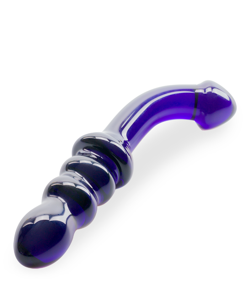 Blueberry glass dildo