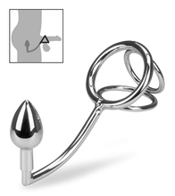 Load image into Gallery viewer, Bondy anal hook with triple cock ring