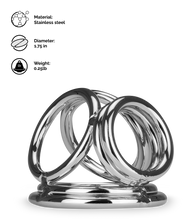 Load image into Gallery viewer, Bondy quadruple stainless steel cock ring