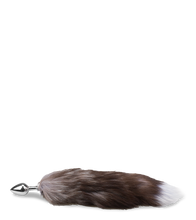 Load image into Gallery viewer, Brown and lavender furry fox tail butt plug