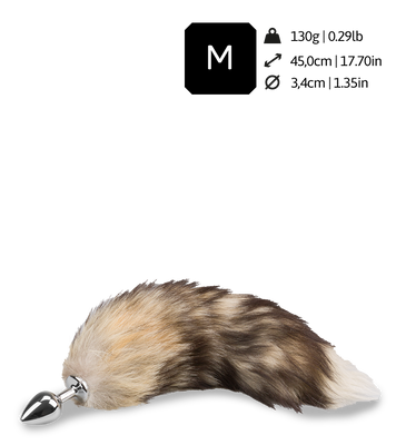 Brown fur fox tail butt plug