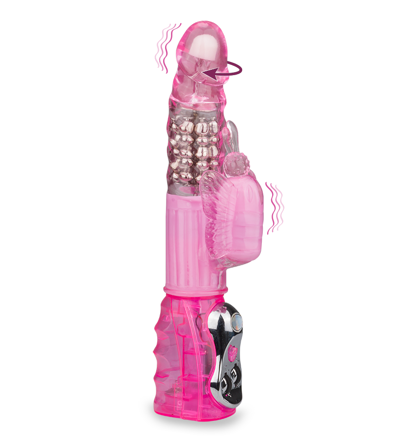 Butterfly extra-girthy rabbit vibrator
