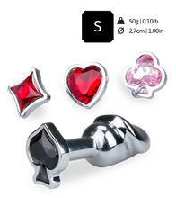 Load image into Gallery viewer, Cards penis-shaped butt plug with 4 jewels