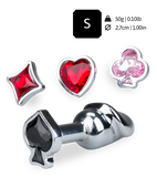 Cards penis-shaped butt plug with 4 jewels