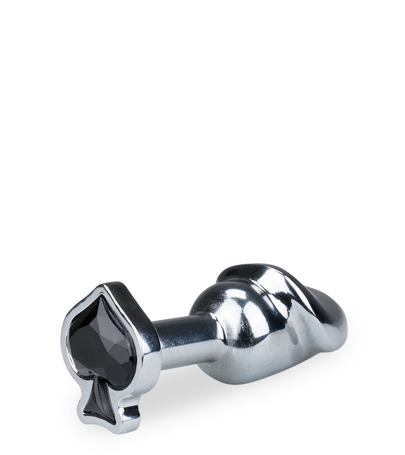 Cards penis-shaped butt plug with 4 jewels