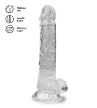 Load image into Gallery viewer, Casper realistic clear suction cup dildo