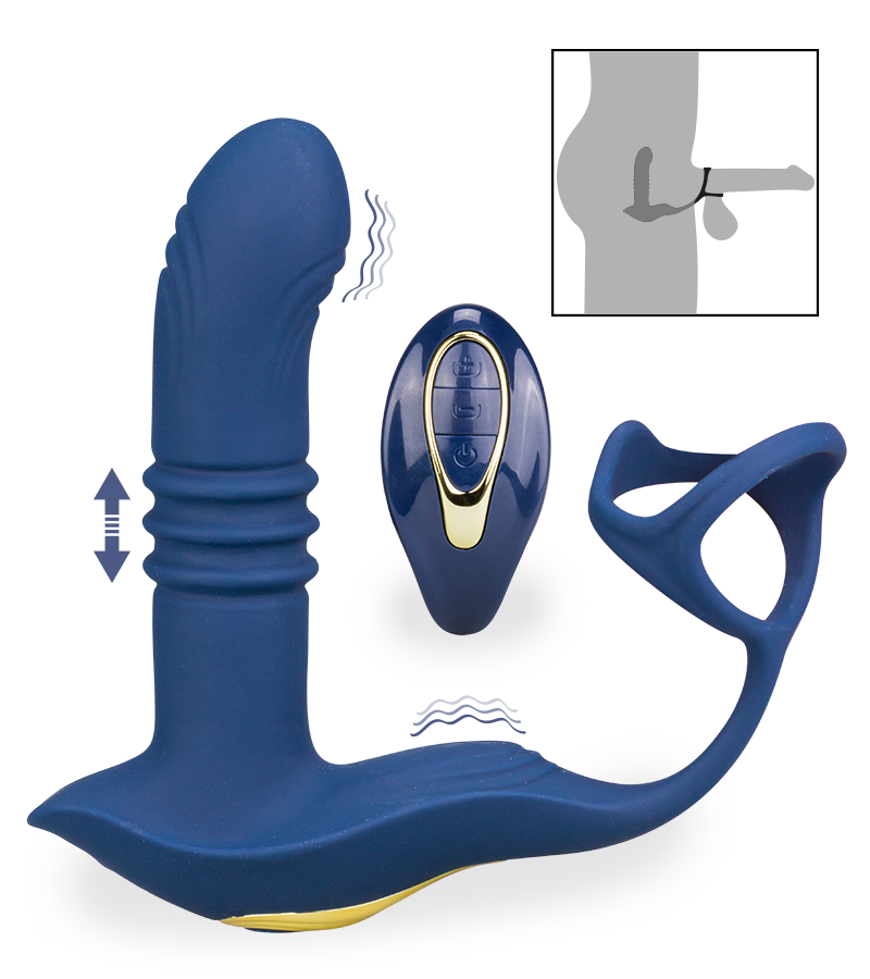 Chicago vibrating and thrusting prostate massager