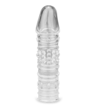 Load image into Gallery viewer, Clear textured medium penis sleeve 6.00 inches