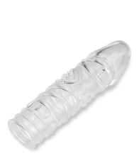 Load image into Gallery viewer, Clear textured medium penis sleeve 6.00 inches
