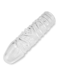 Load image into Gallery viewer, Clear textured medium penis sleeve 6.00 inches