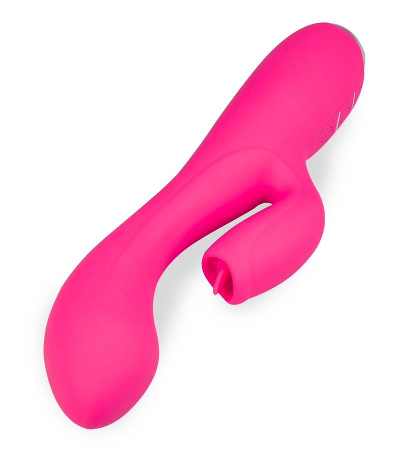 Clit-stimulating tongue rabbit vibrator