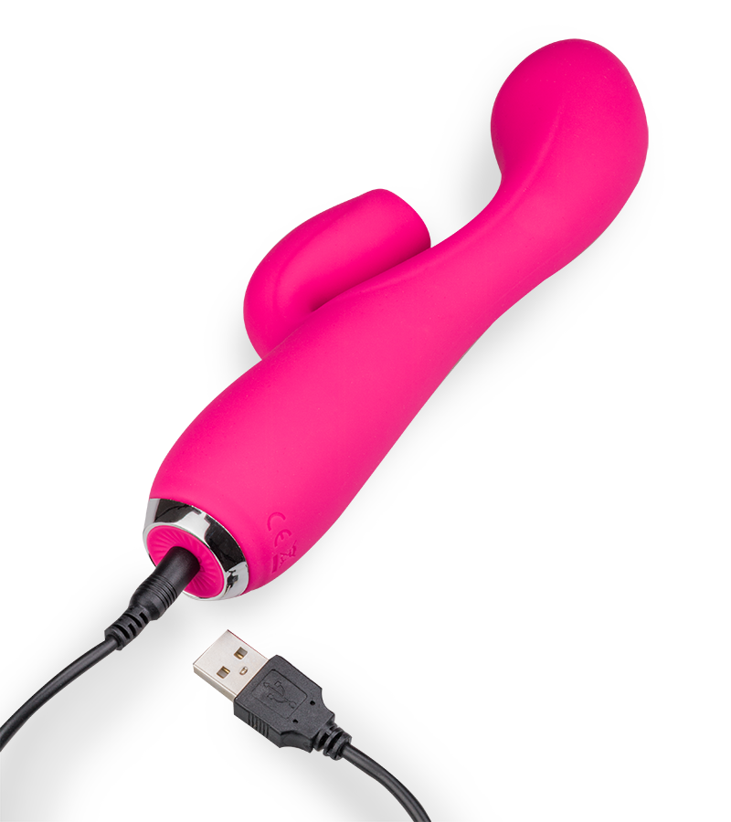 Clit-stimulating tongue rabbit vibrator