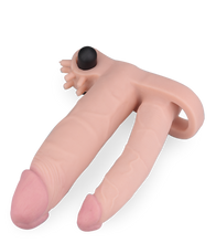 Load image into Gallery viewer, Clitoris-stimulating vibrating double-penis sleeve