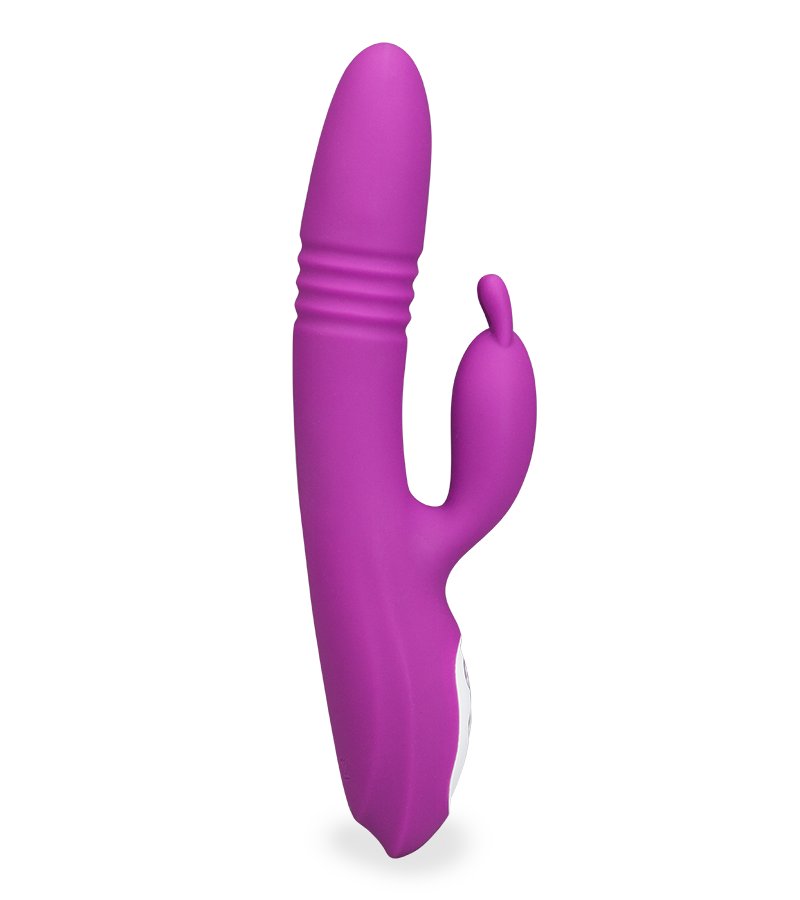 Cocktail thrusting rabbit vibrator