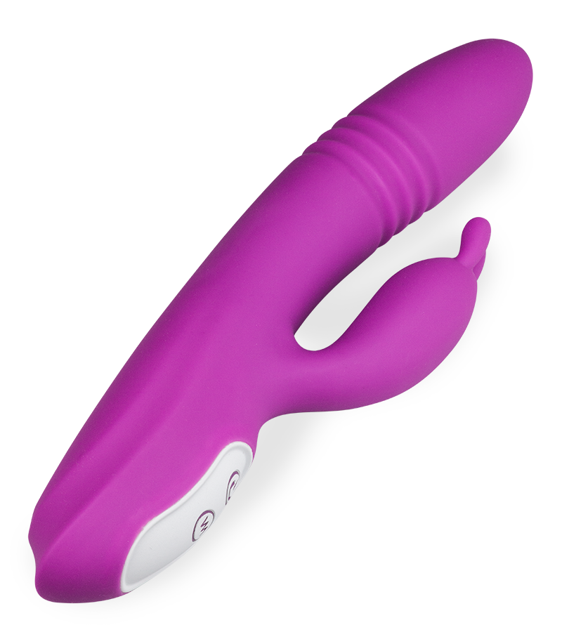 Cocktail thrusting rabbit vibrator