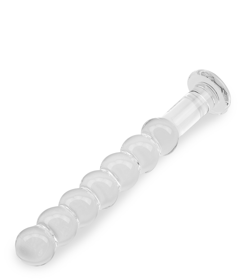 Comet glass anal beads