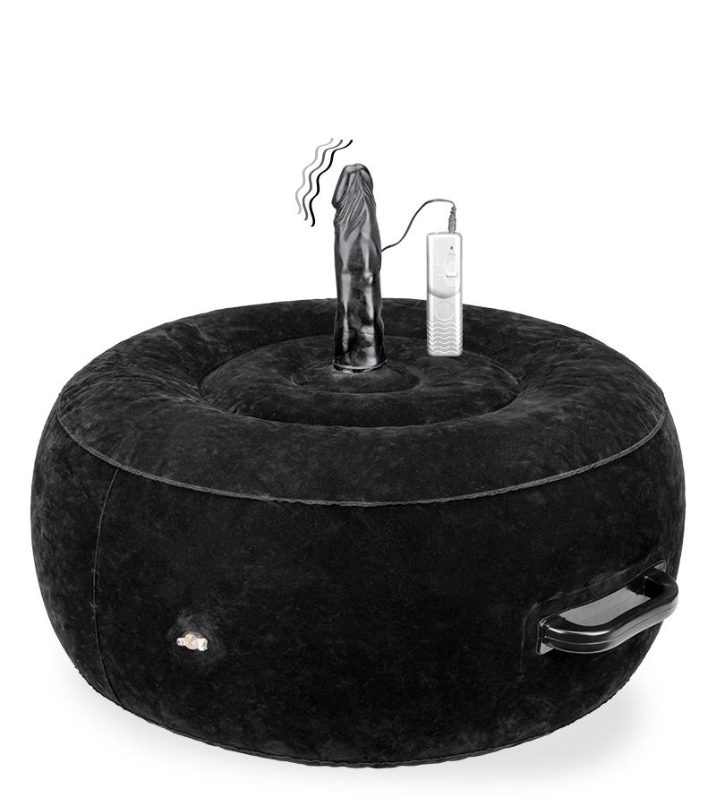 Crazy Rider round inflatable pillow with vibrating dildo