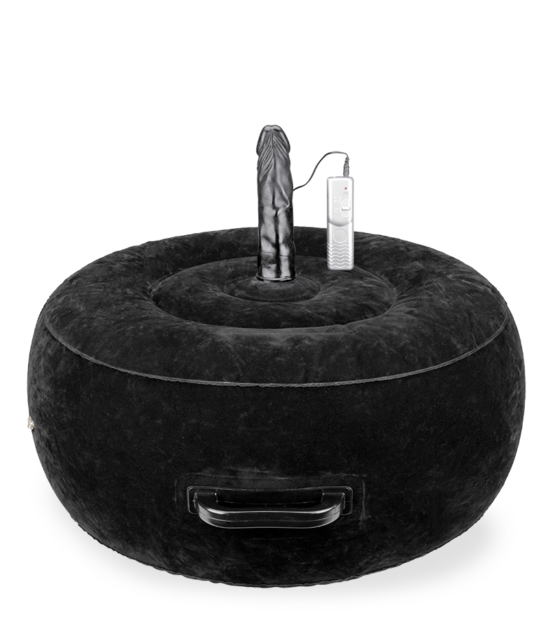 Crazy Rider round inflatable pillow with vibrating dildo