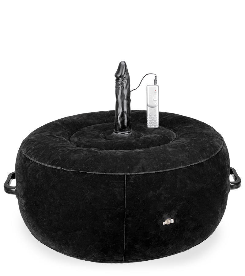 Crazy Rider round inflatable pillow with vibrating dildo