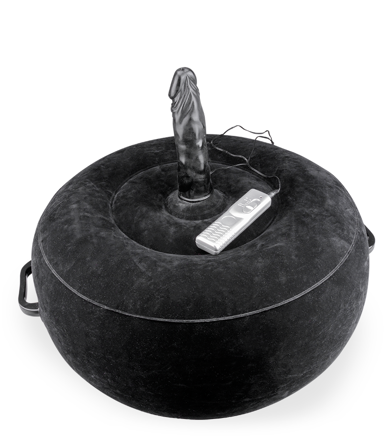 Crazy Rider round inflatable pillow with vibrating dildo