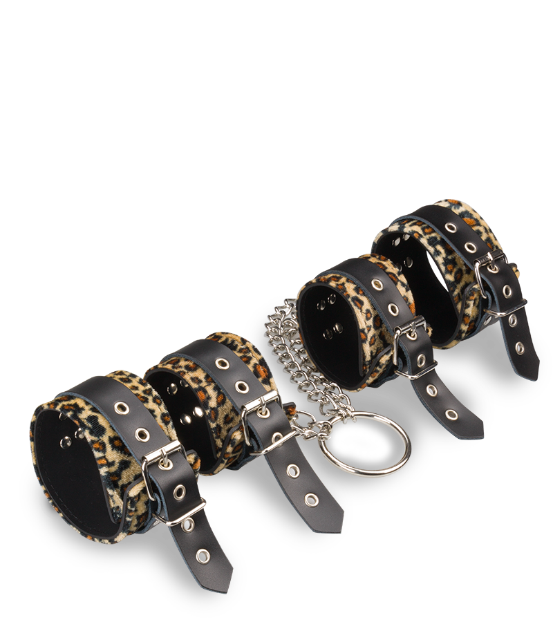 Cross-chain hand and ankle cuffs