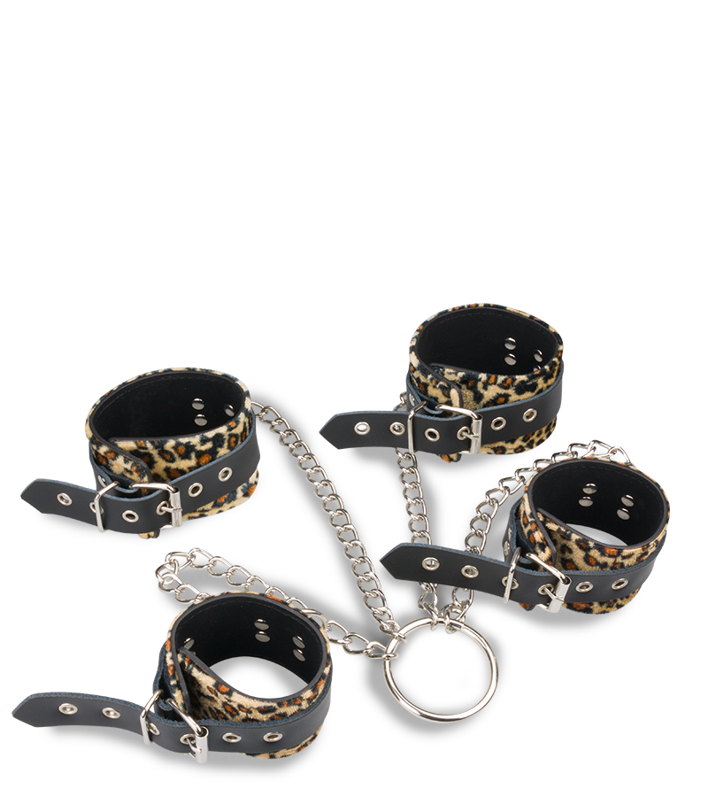 Cross-chain hand and ankle cuffs