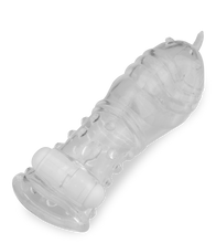 Load image into Gallery viewer, Crystal textured vibrating penis sleeve