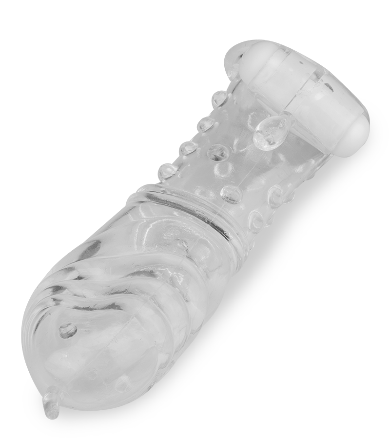 Crystal textured vibrating penis sleeve