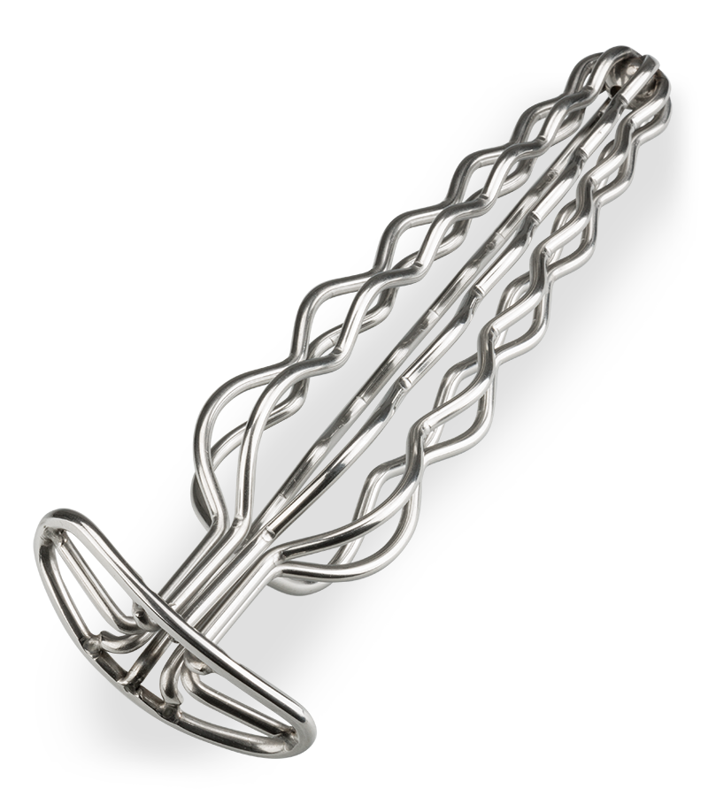 Curl wavy metal bar butt plug
