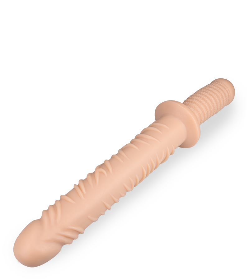 Damocles ribbed double-ended dildo