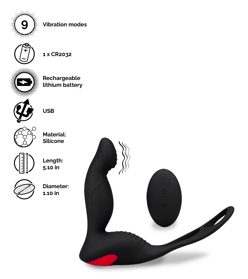 Delight prostate stimulator and double cock ring